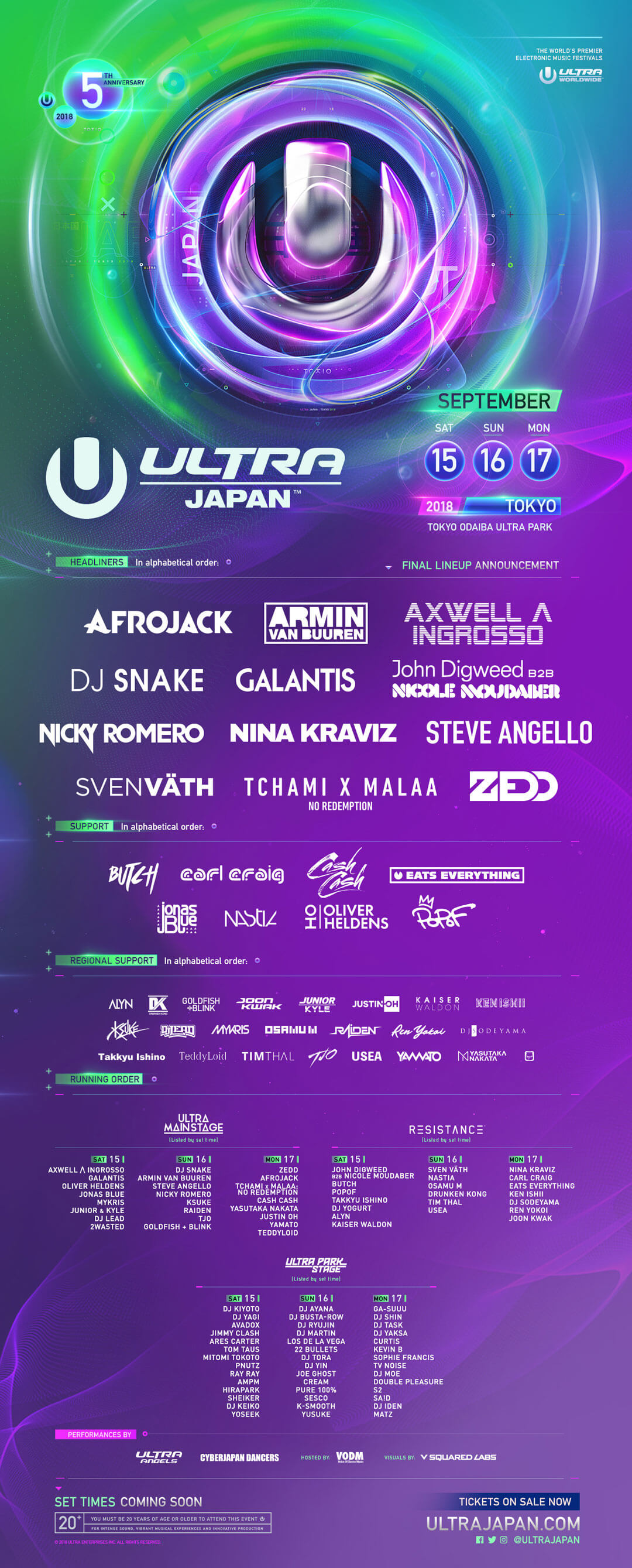 Ultra Japan 2018 Lineup